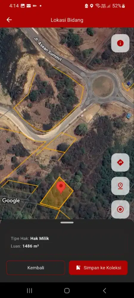 Tanah strategis di samping pintu masuk kawasan KEK