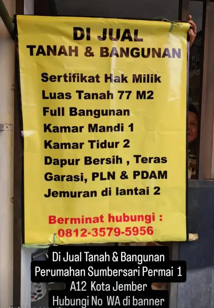 Dijuak Rumah di
Perumahan Sumbersari Permai 1 Blok A/12 Jember