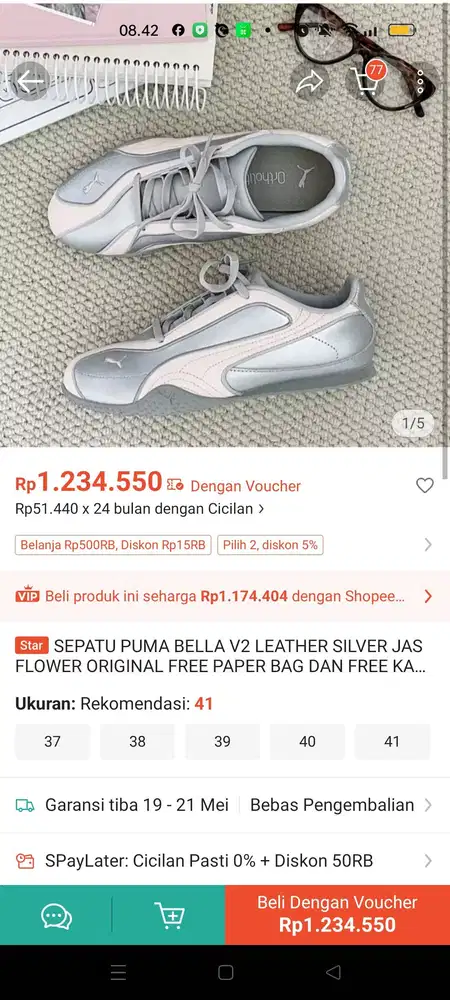 Puma Bella V2 pink silver