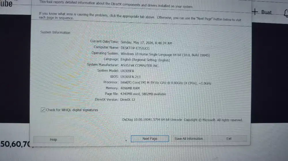 Jual laptop asus zen book UX 305