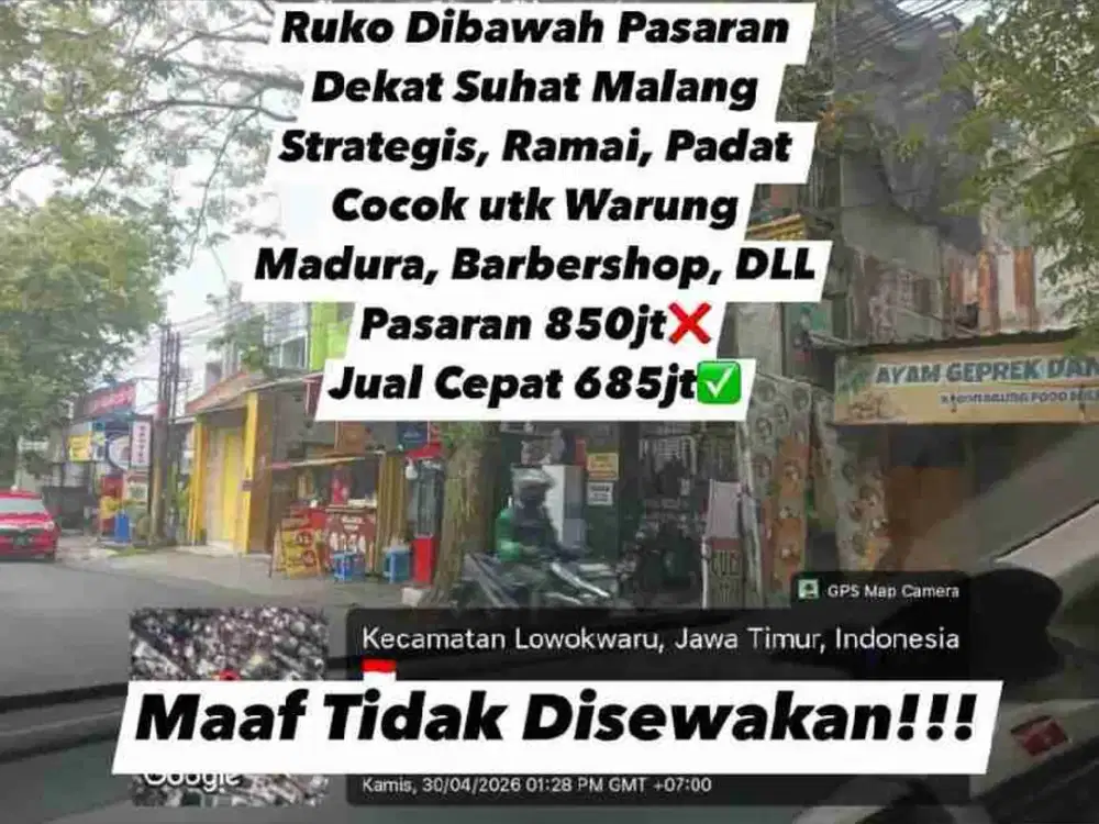 Ruko Murah Suhat Malang Dibawah Pasaran