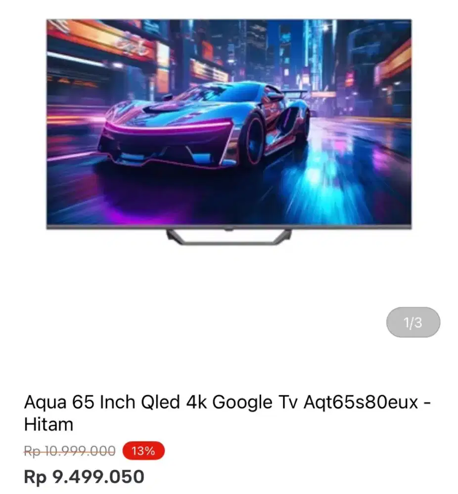 AQUA 65 INCH QLED 4K GOOGLE TV AQT65S80EUX