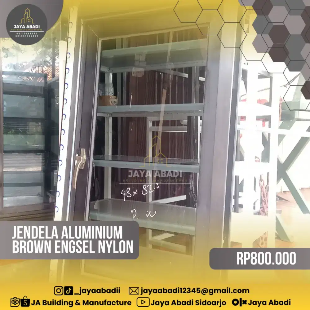 FULL SET JENDELA ALUMINIUM BROWN
DENGAN ENGSEL NYLON