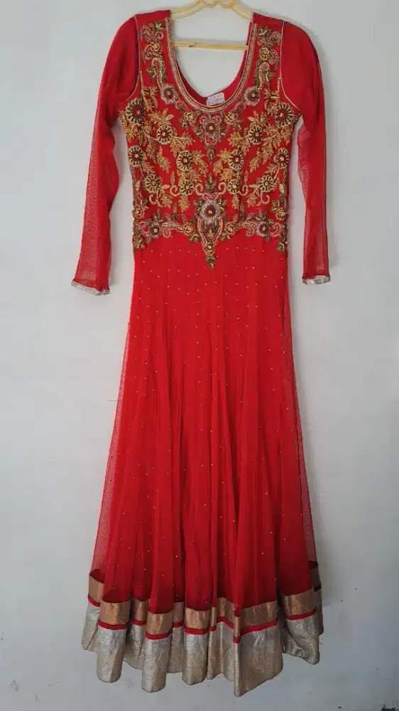 Dress India Mewah Merah Marun