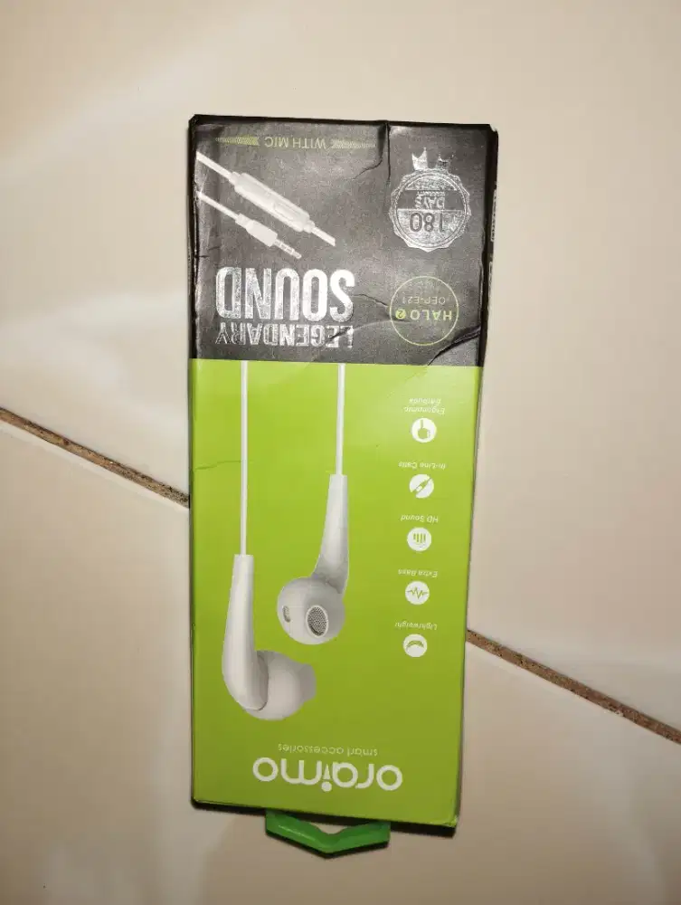 Headset oraimo OEP-21 Jack 3,5mm warna putih