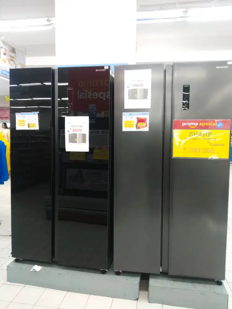 Promo kulkas Sharp SBS Ref bisa nyicil cuman pake KTP aja dan bunga 0%