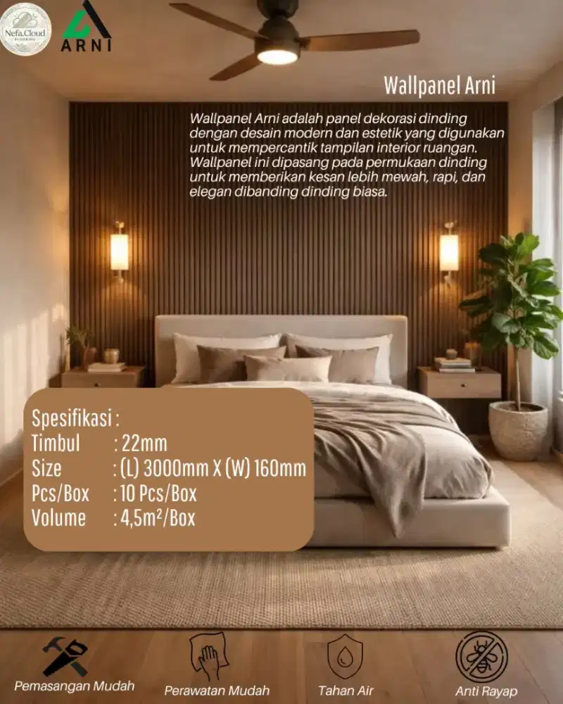 Wallpanel Arni Motif - 3 Meter | Dinding Dekoratif Indoor