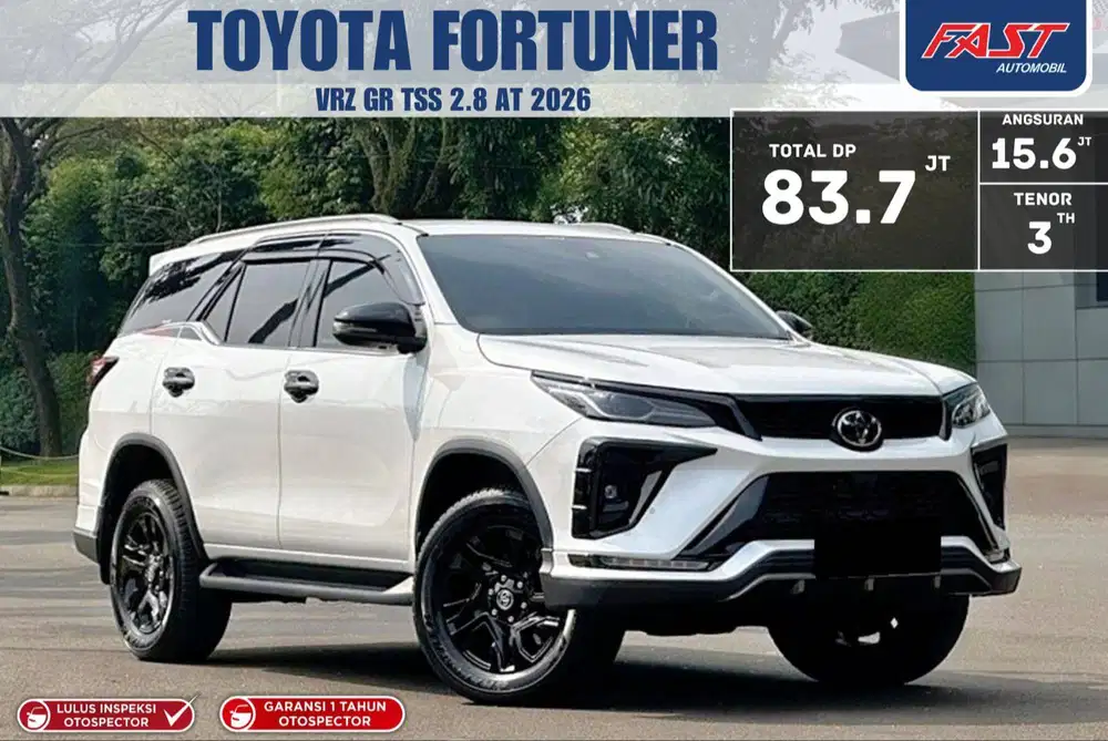 LOW KM 9RB GARANSI 1TH PAJAK PANJANG TOYOTA FORTUNER VRZ GR 2026