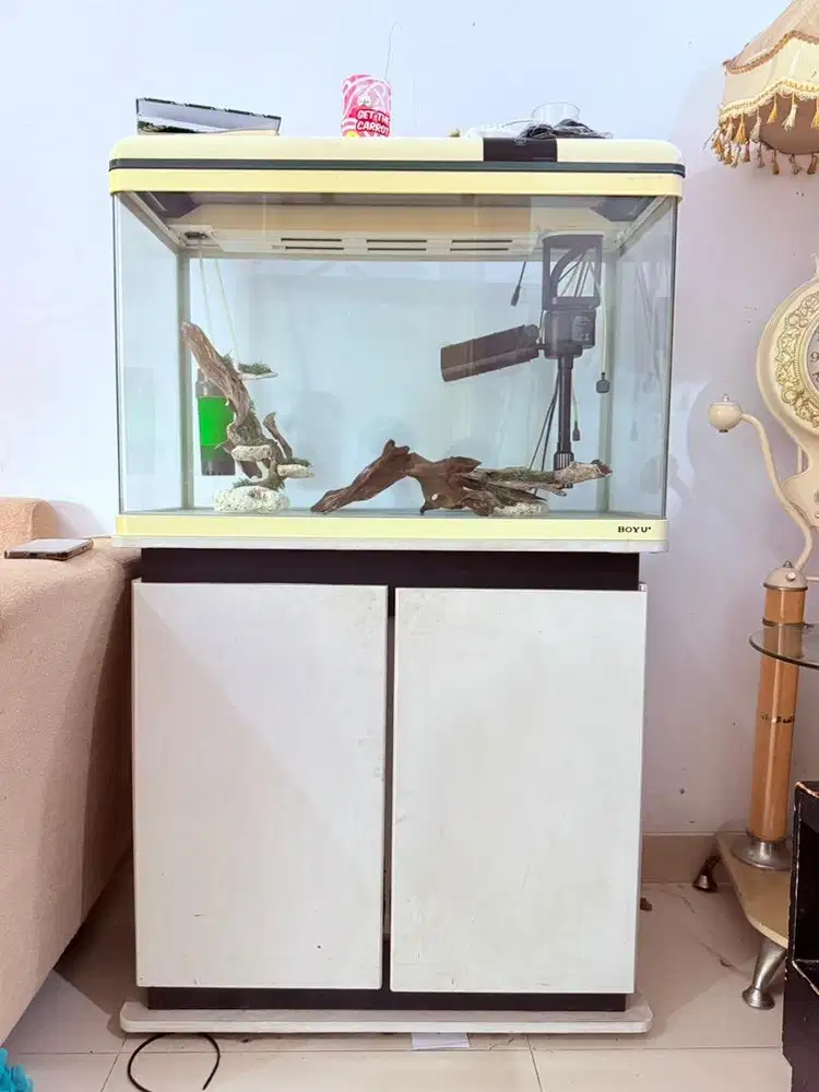 Aquarium Boyu XF-80 cm Set Kabinet Mesin Kondisi 90%