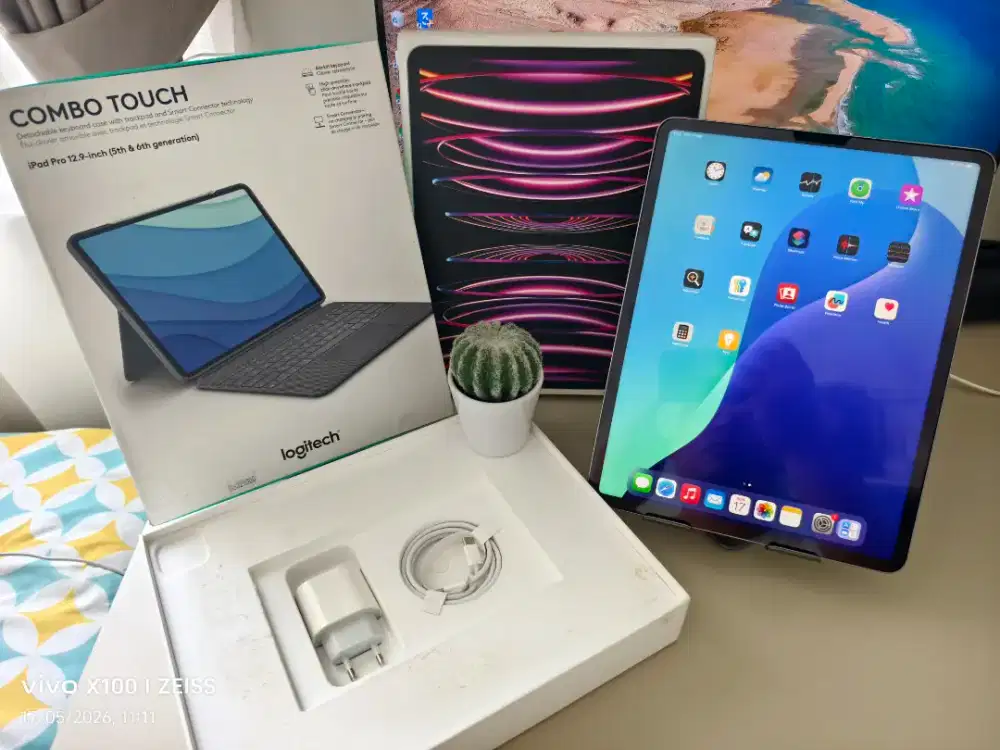 Ipad Pro M2 12.9 Inch Cellular LTE Resmi Ibox  Logitech Combo Touch