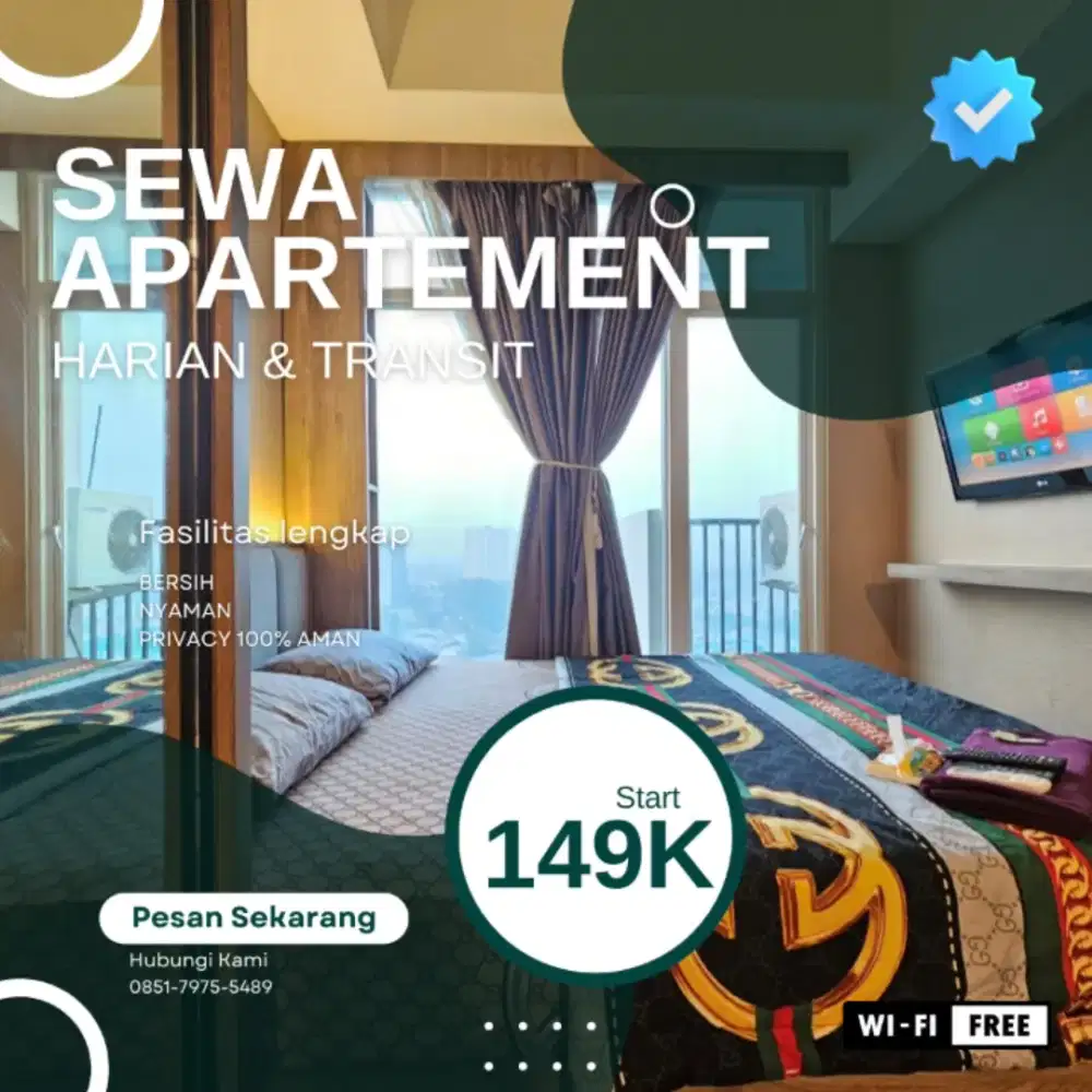 Disewakan Apartemen Treepark City harian/Transit Termurah Tangerang