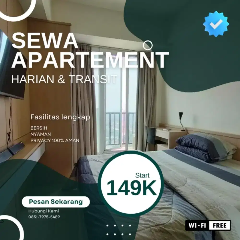 Disewakan apartemen Treepark Serpong BSD Harian/Transit Termurah