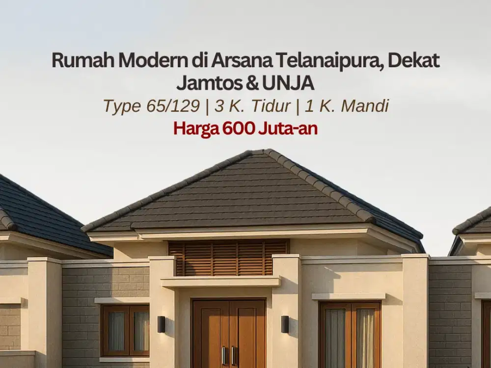 Rumah Modern di Arsana Telanaipura, Dekat Jamtos & UNJA