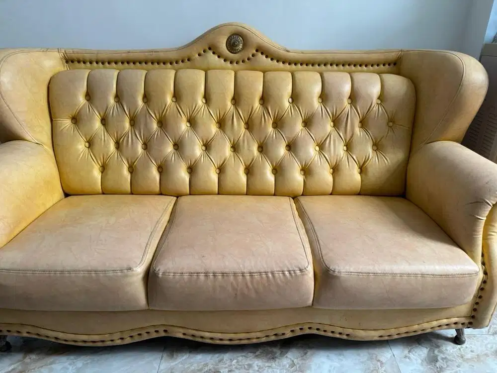 Sofa klasik set besar meja marmer