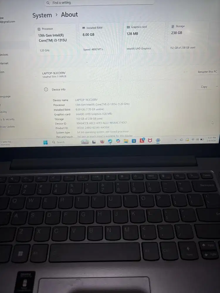 Laptop lenovo ideapad slim3 14IRU8