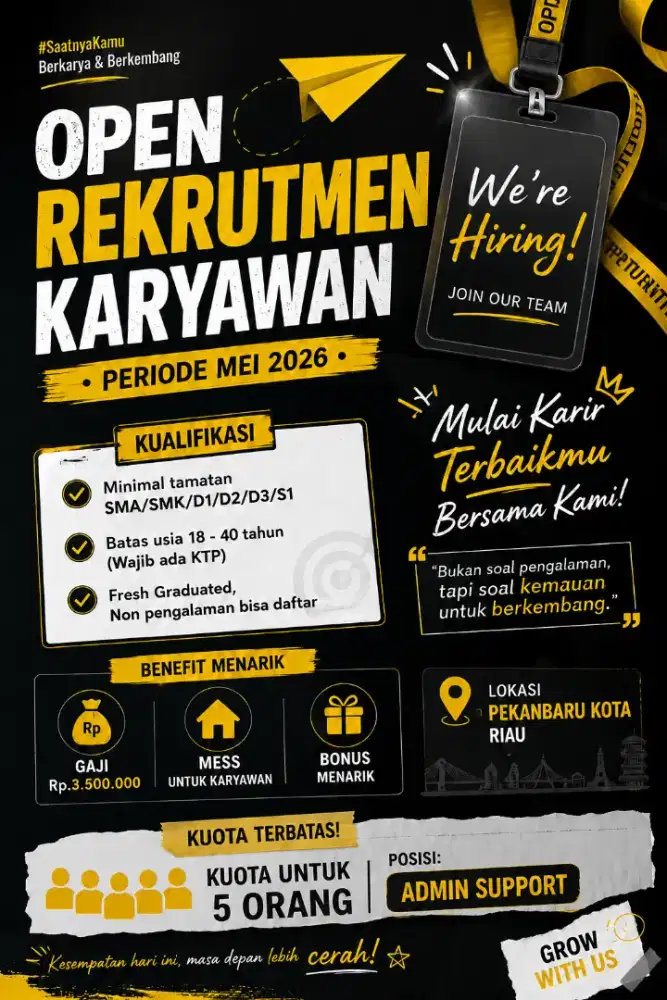 Lowongan Pekanbaru dan Riau sekitar