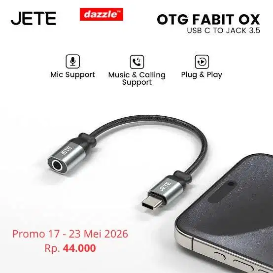 OTG Jete OX Audio Jack 3.5 to type c