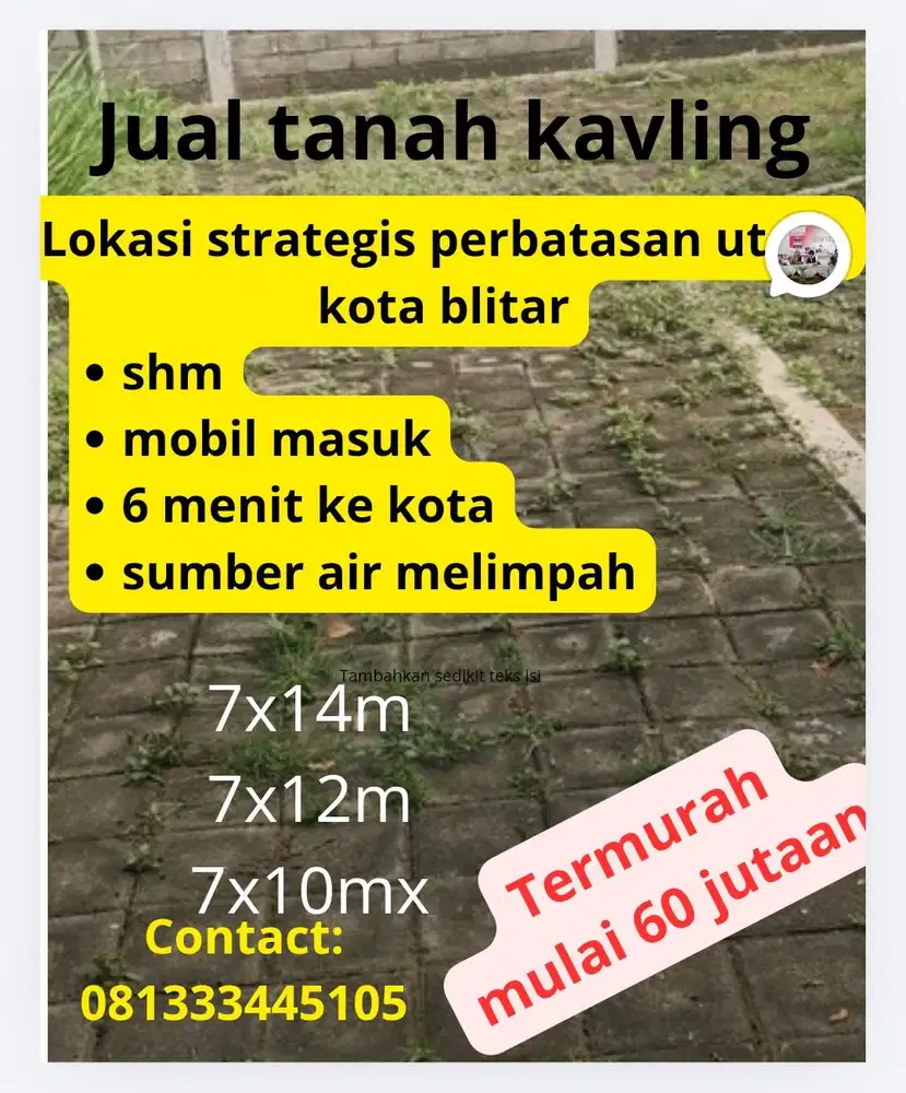 Tanah di jual murah dekat kota blitar