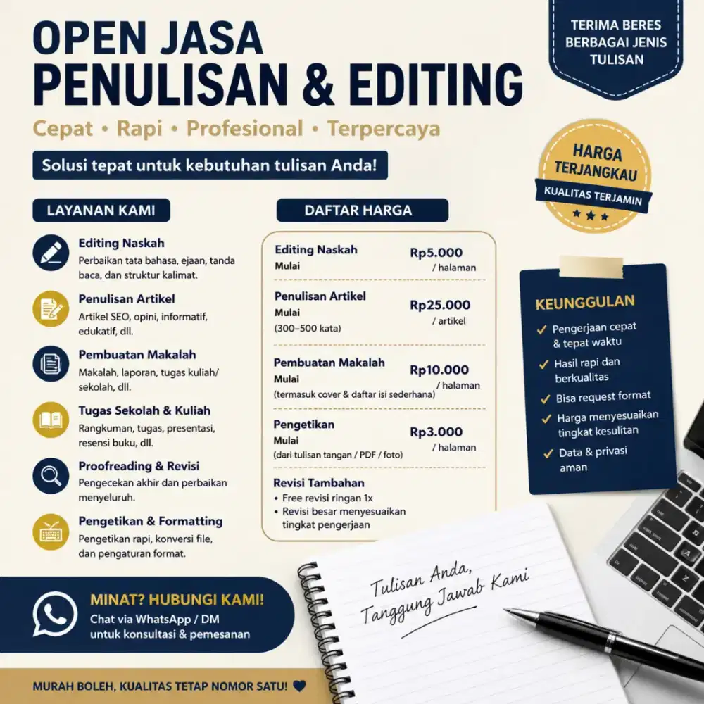 JASA PENULISAN & EDITING PROFESIONAL