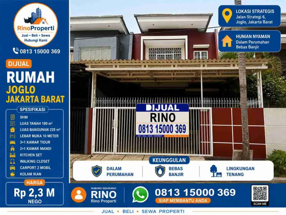 Jual cepat,nego! Rumah siap huni lebar 10 kavling joglo jakarta barat