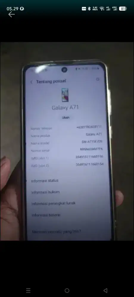 Samsung A71 8gb/128gb