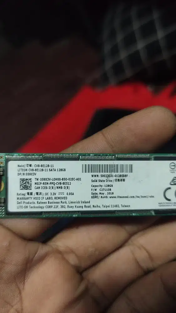 SSD Nvme 128gb copotan dell G3