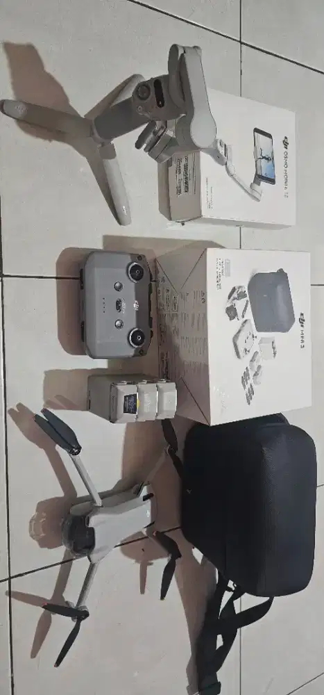 JUAL DRONE DJI MINI 3 COMBO DAN GIMBAL  DJI OSMO MOBILE SE