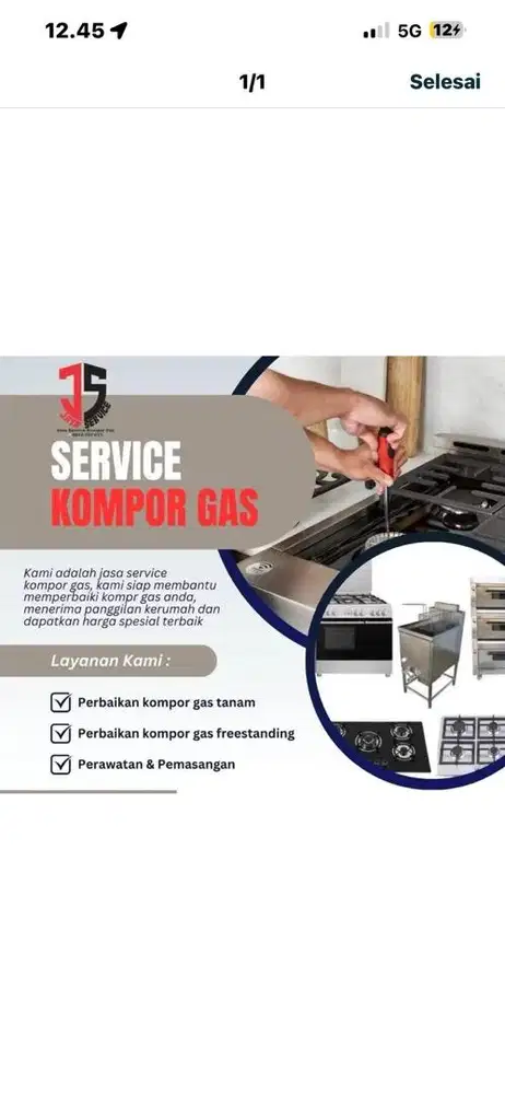 TERIMA SERVICE KOMPOR