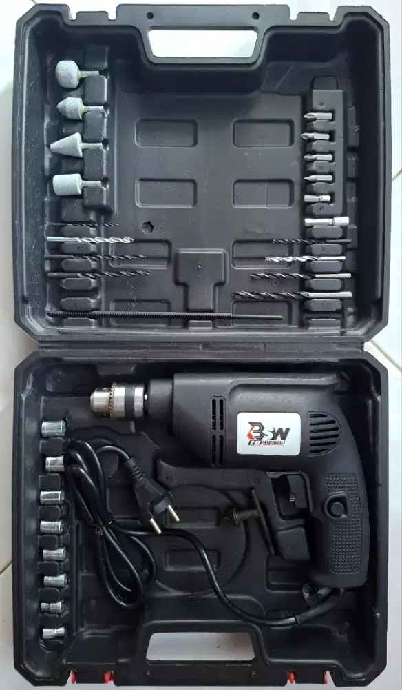 Baru mesin bor listrik electric drill set koper