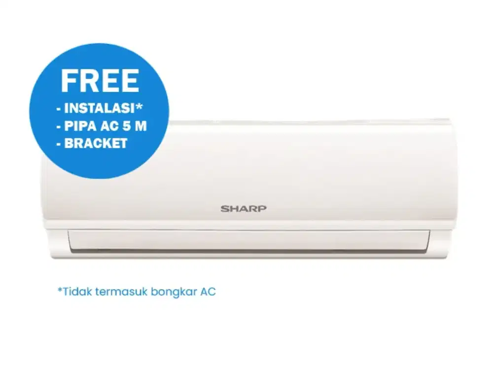 Cukup KTP auto bawa pulang SHARP AC SPLIT 1 PK STANDARD WHITE