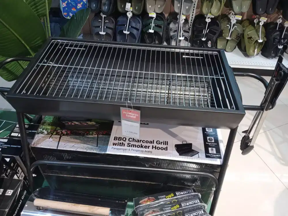 BBQ Charcoal Grill With smoker Hood