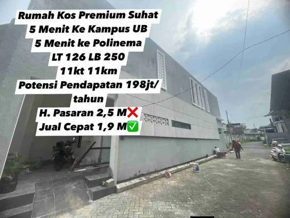 Rumah Kos Suhat Premium Dibawah Pasaran