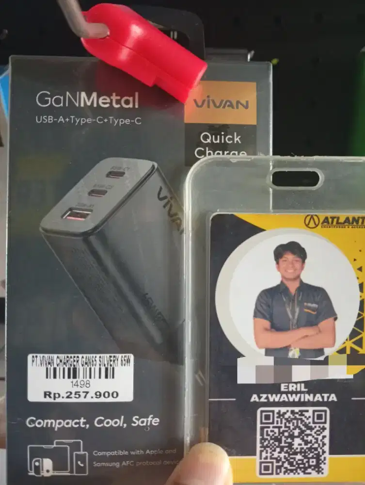 PT.VIVAN CHARGER GAN65 SILVERY 65W l ATLANTIS DAHSYAT