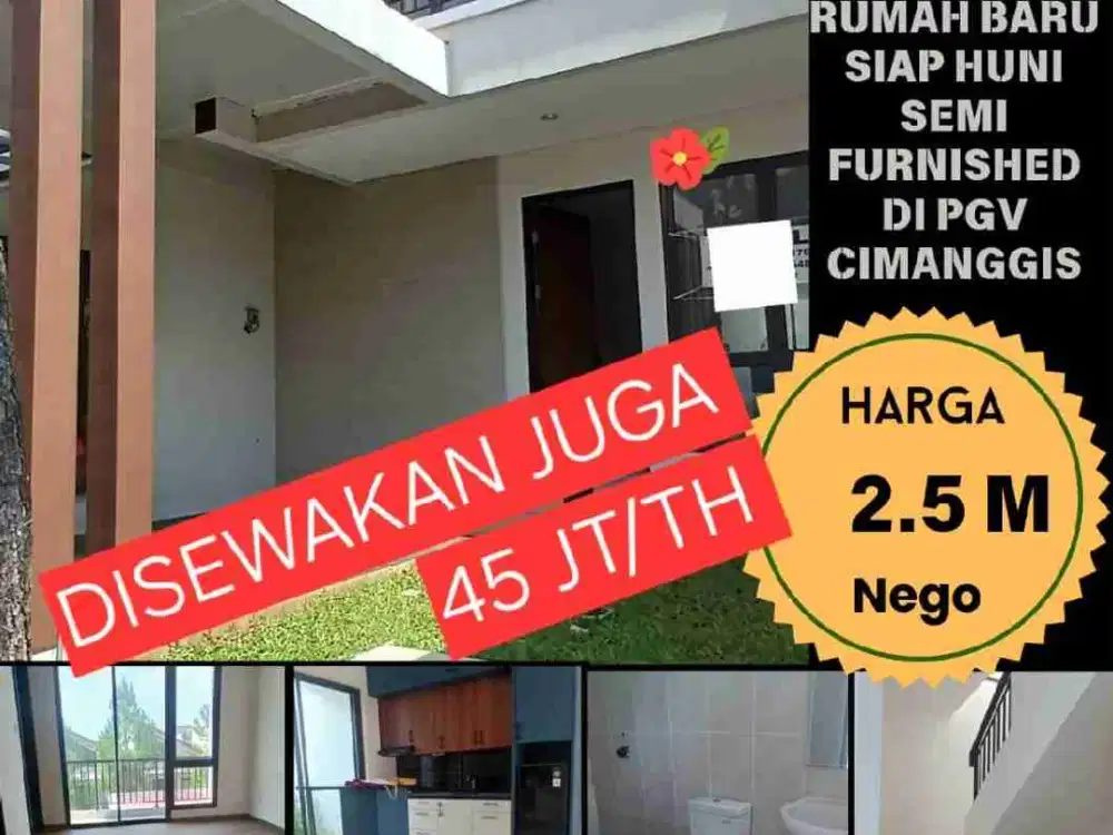 DISEWAKAN RUMAH SIAP HUNI PODOMORO GOLF VIEW TAPOS