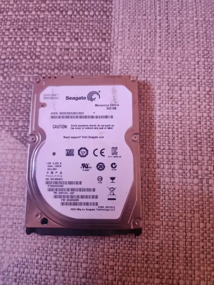 Hardisk Laptop Sata 2,5 Seagate 500Gb