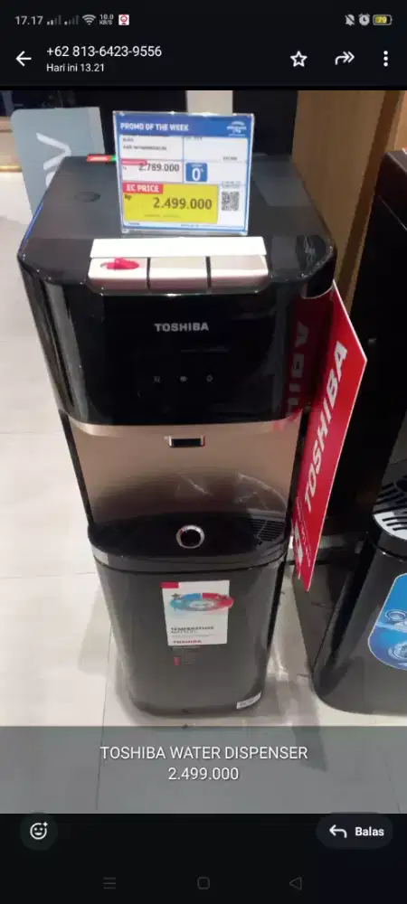 CICILAN RINGAN 0,99% - 2,25% TOSHIBA WATER DISPENSER