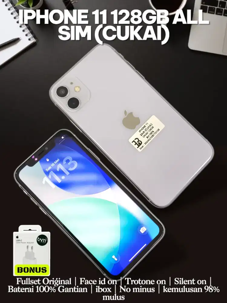 Iphone 11 128GB Beacukai terdaftar original mulus