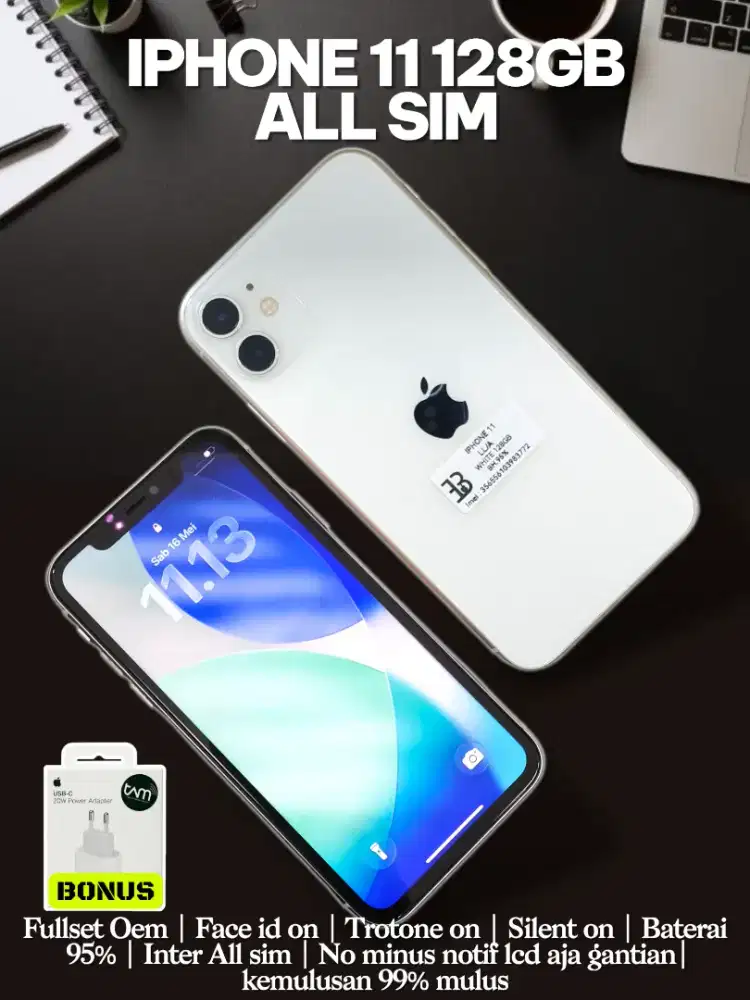 Iphone 11 128GB All sim Garansi fullset mulus