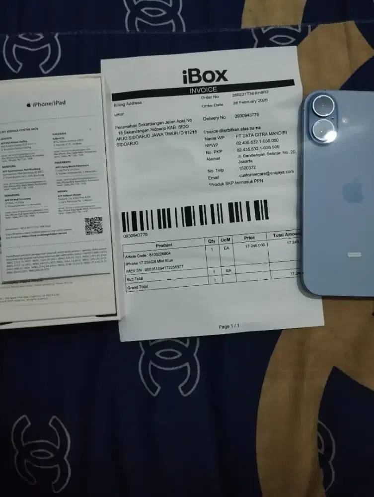 iphone 17 256 mist blue