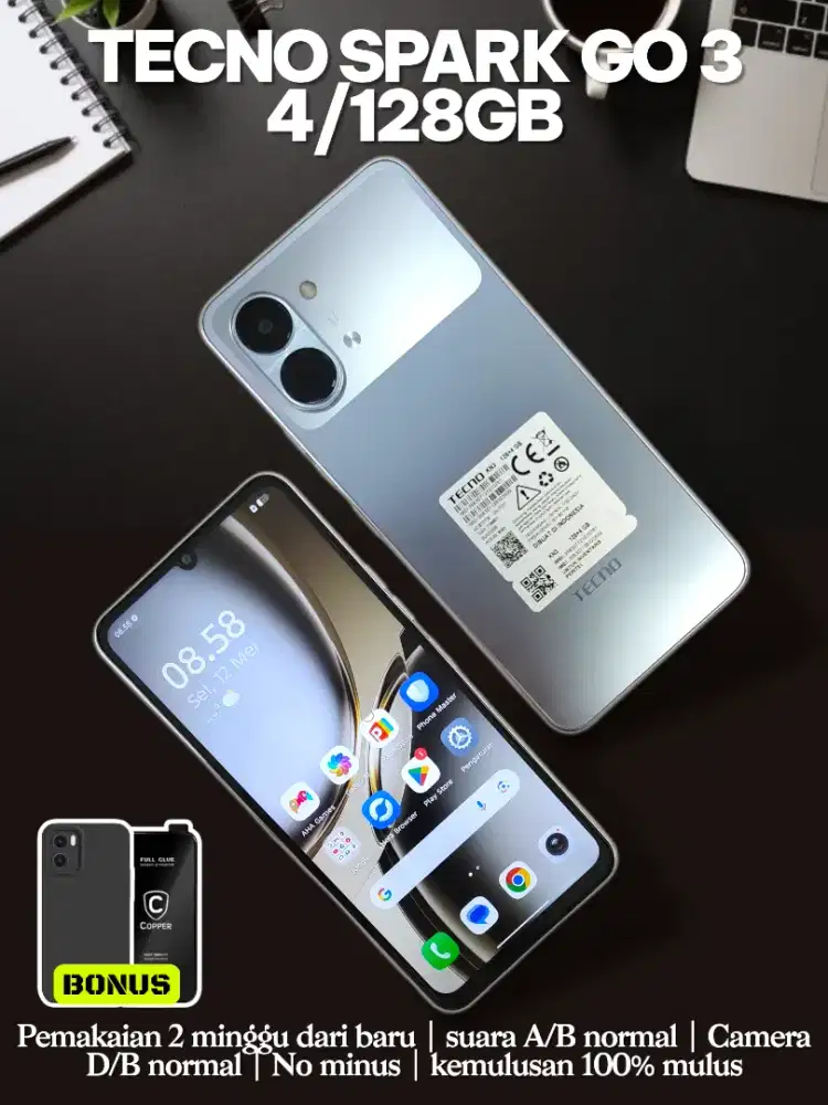 Tacno Spark Go 3 4/128GB Garansi panjang 1th fullset original