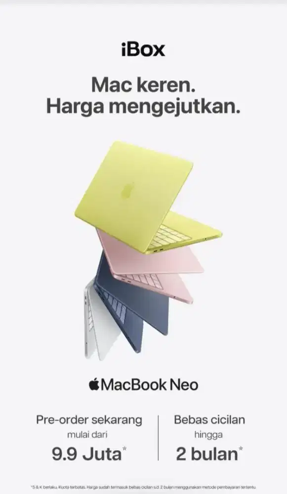 Promo cicilan macbook neo