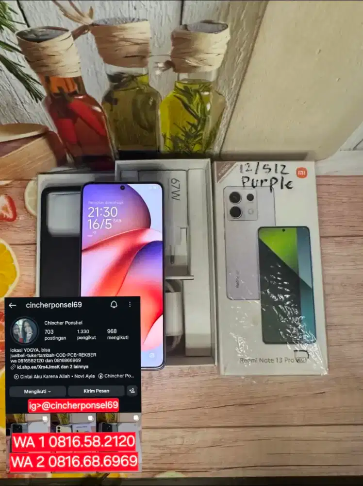 Jual hp likenew REDMI NOTE 13 pro 5g 12/512 istimewa fullset ORIGINAL