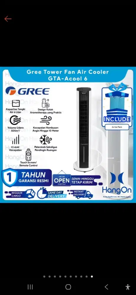Air Cooler Gree Acool6 warna putih