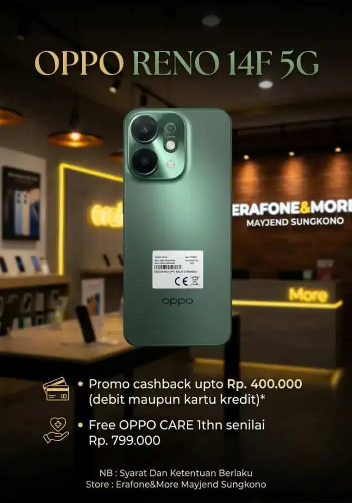 Oppo Reno 14F 24/256 promo cashback