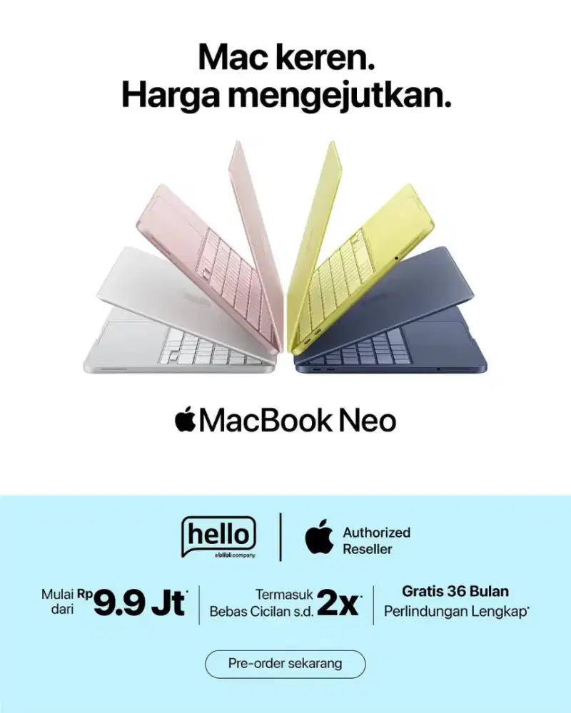 Pre Order Macbook Neo 256GB Free Garansi 36 bulan