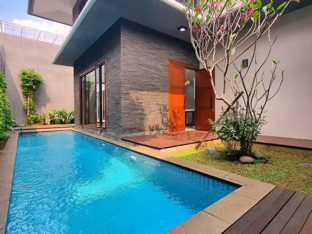 Dijual Rumah Baru Tropical Modern di Kemang Jakarta Selatan – Halaman Luas, Jalan Lebar, SHM