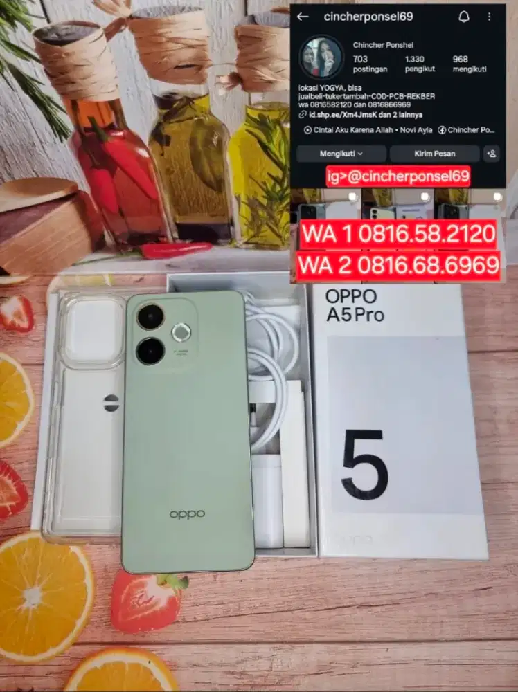 Jual hp likenew Oppo A5 Pro 8/256 istimewa grns panjang free case