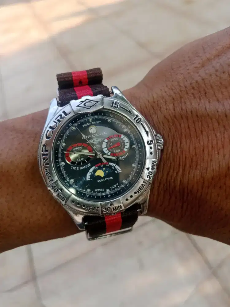 RipCurl tidemaster ATS moonphase vintage Rare