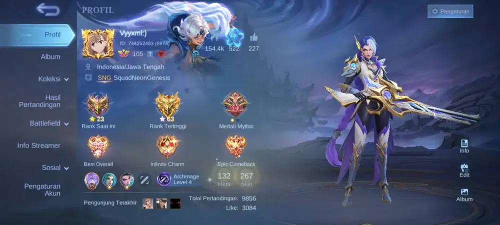 Jual akun mobile legends