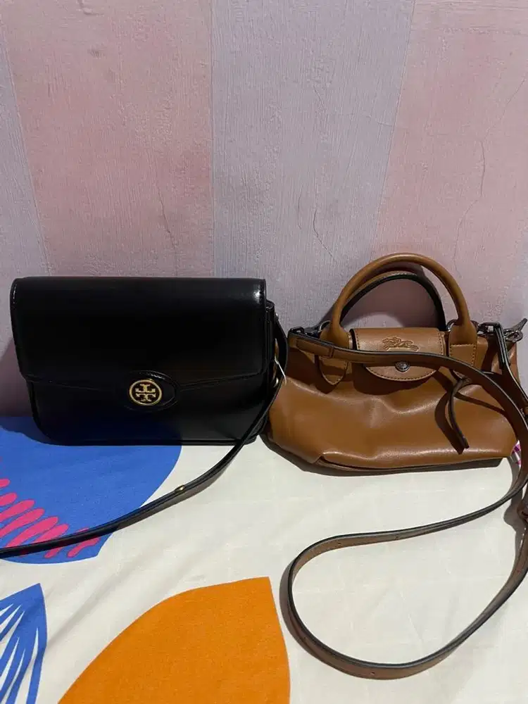 Tas TB hitam kondisi new, tas lc cokelat second